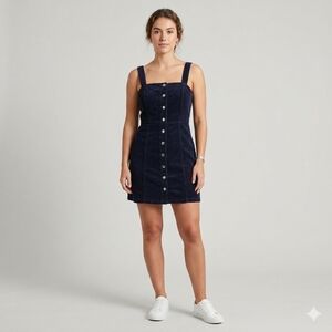 Aeropostale Navy Button-Front Mini Dress
